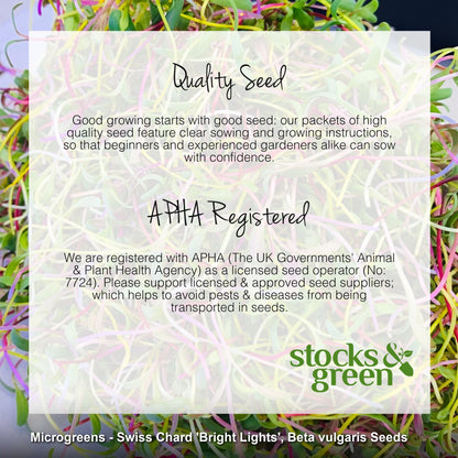 Microgreens - Swiss Chard 'Bright Lights' Seeds